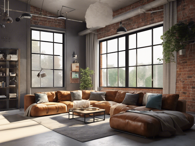 Living room design render.